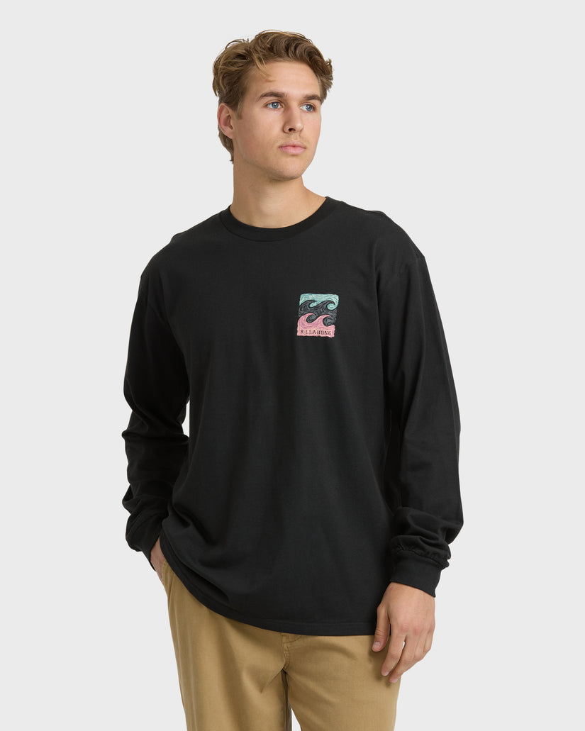 Crayon-Wave-Regular-Long-Sleeve-T-Shirt-Washed-Black-1