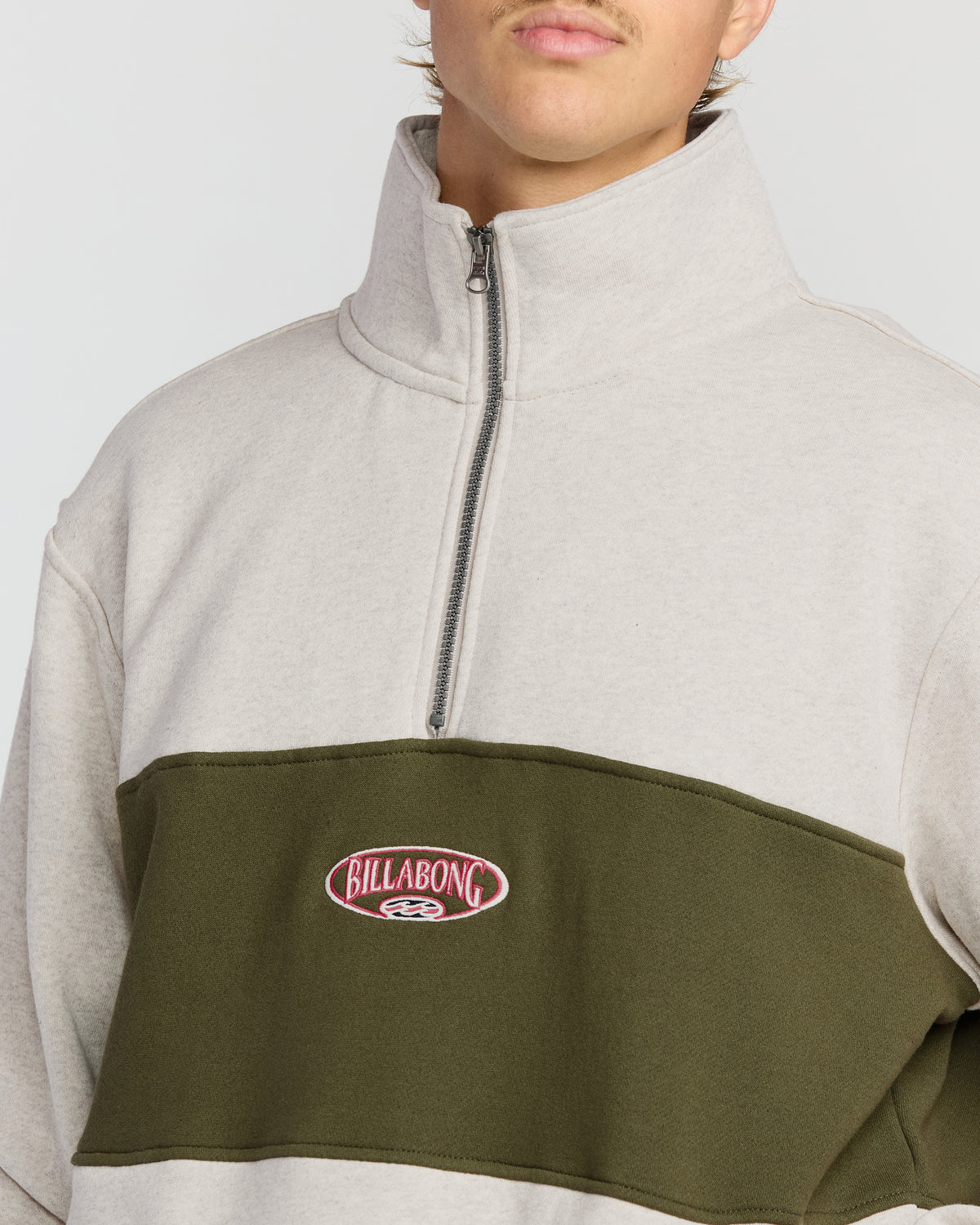 Bad-Dog-3/4-Zip-Mockneck-Sweatshirt-Sand-Heather-5