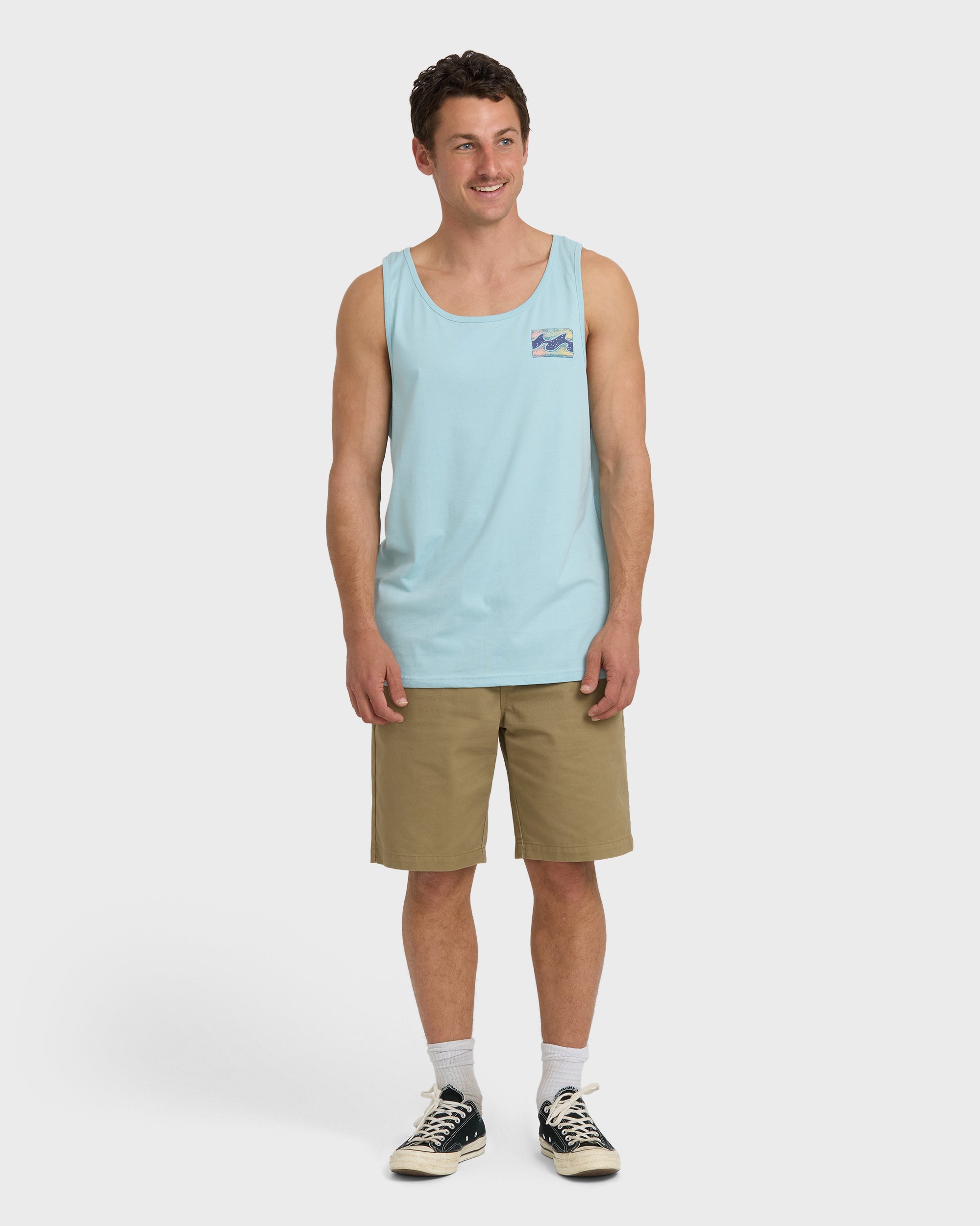 Crayon Wave Premium Tank - Dusty Blue | Billabong