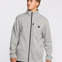 Boundary Mock Neck Zip Sweatshirt - Grey Htr