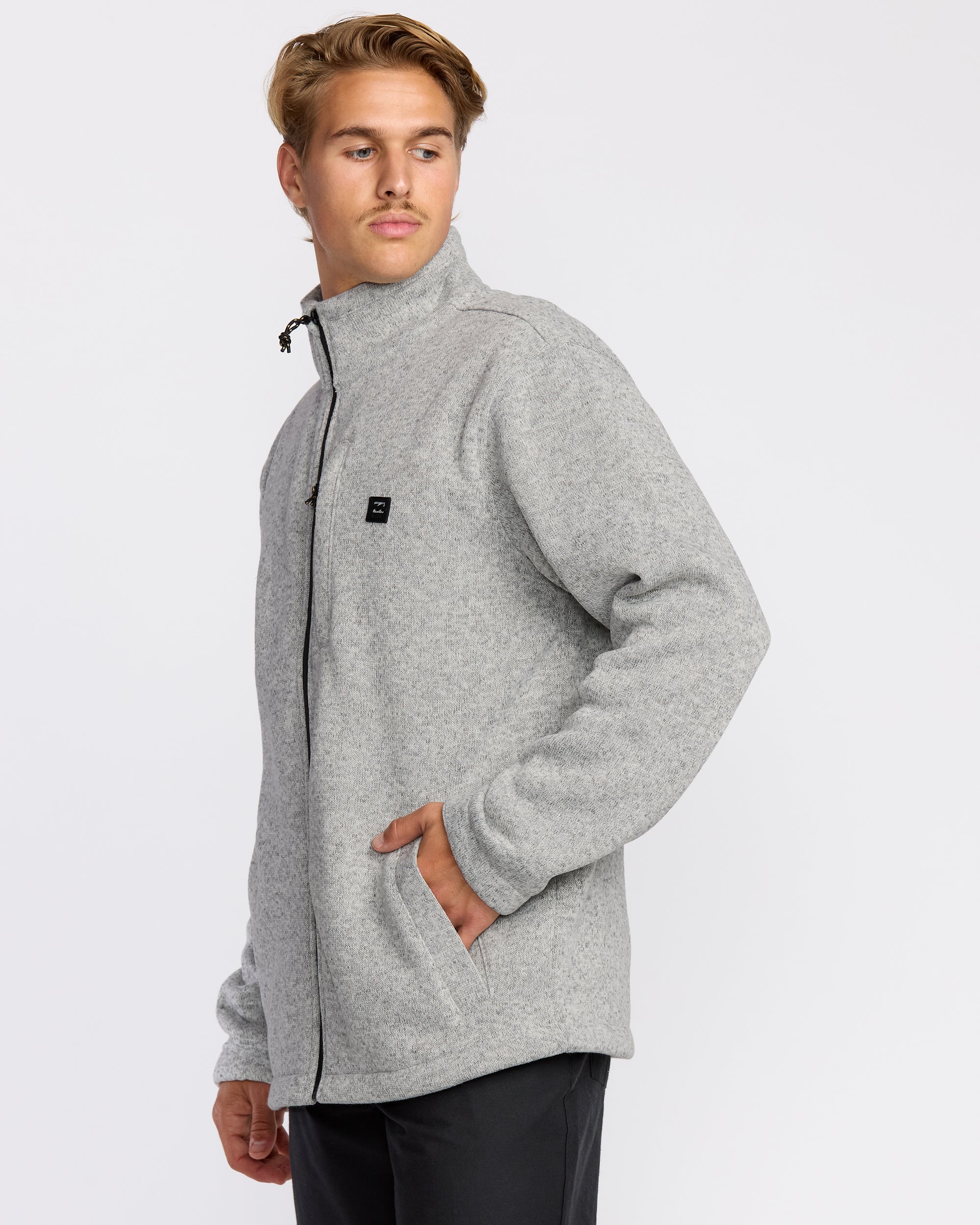 Boundary Mock Neck Zip Sweatshirt - Grey Htr | Billabong