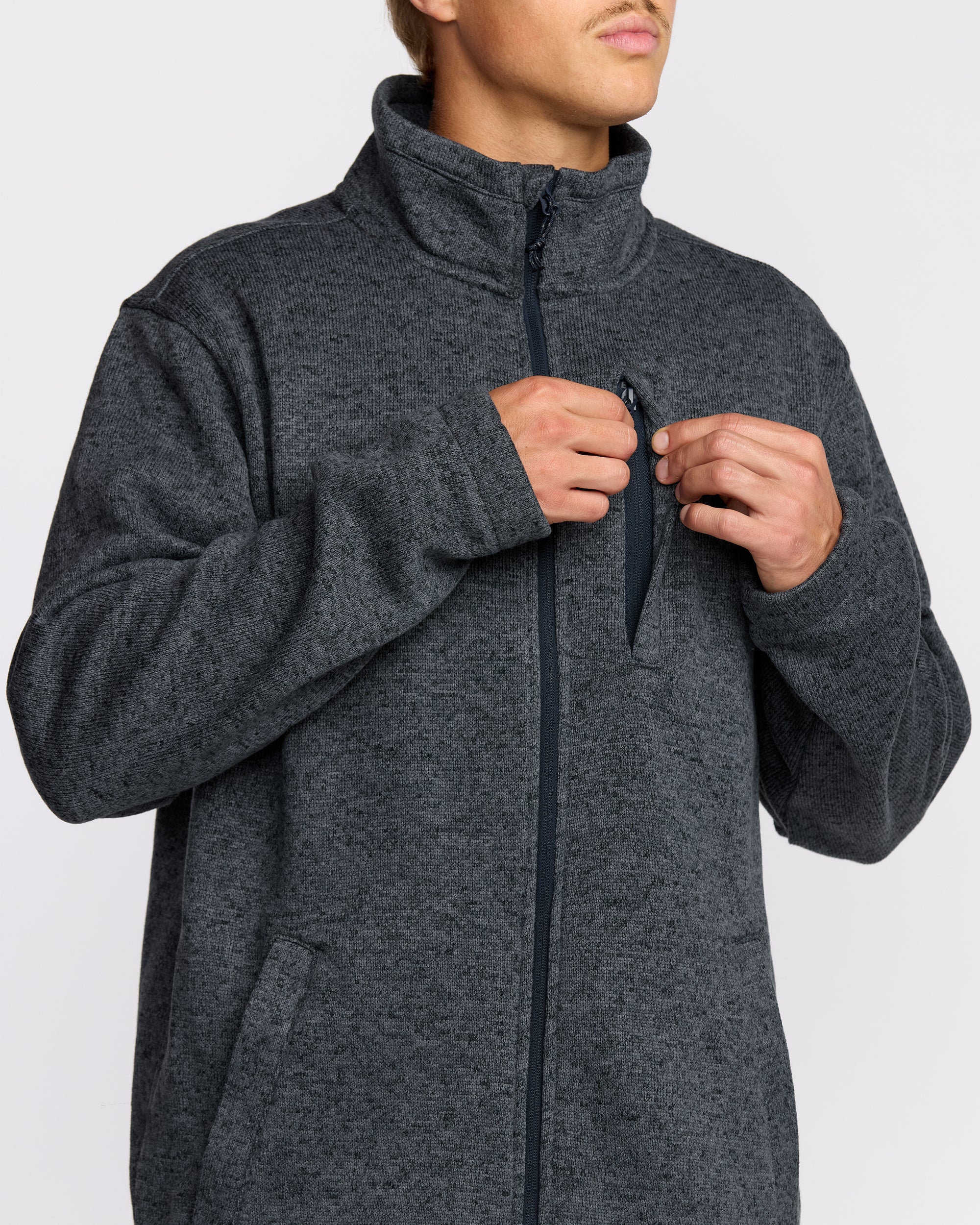 Boundary Mock Neck Zip Sweatshirt - Navy | Billabong