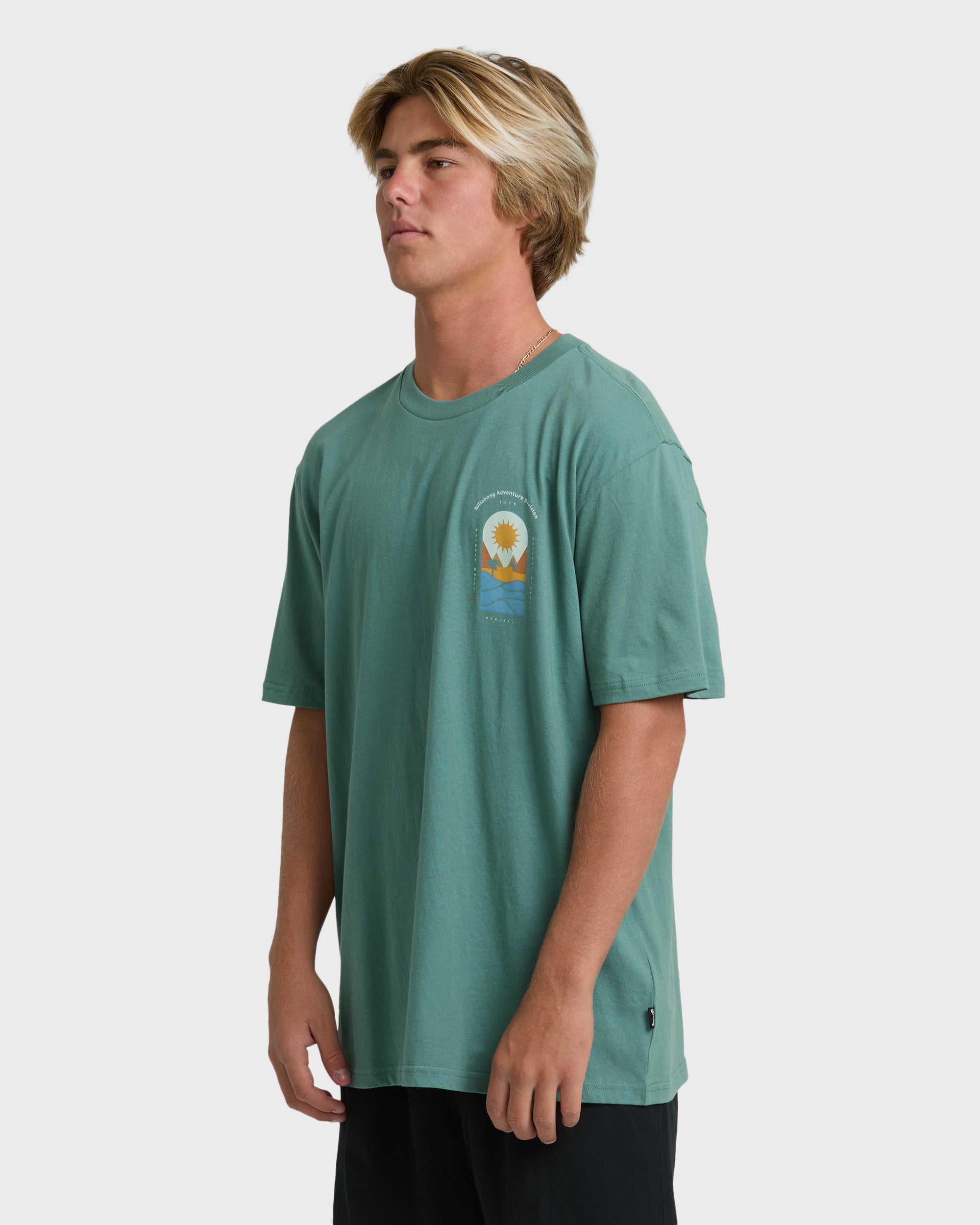 BILLABONG シーガル オリーブグリーン Sun Down Adiv Premium Short Sleeve T-Shirt - Sea Green | Billabong