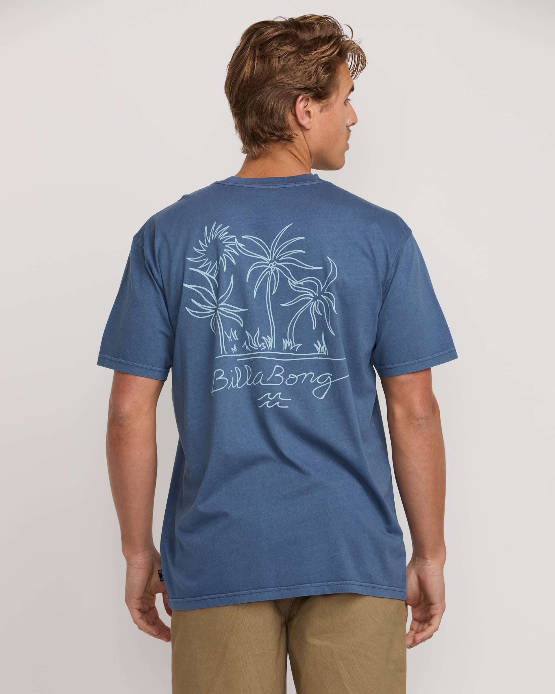 Palms In The Sun Premium Wave Wash Tee - Slate Blue - Slate Blue / S