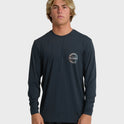 Hollow Loose Fit Long Sleeve Surf Tee - Navy