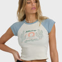 Forever Had Short Sleeve Raglan Tee - Mineral Blue