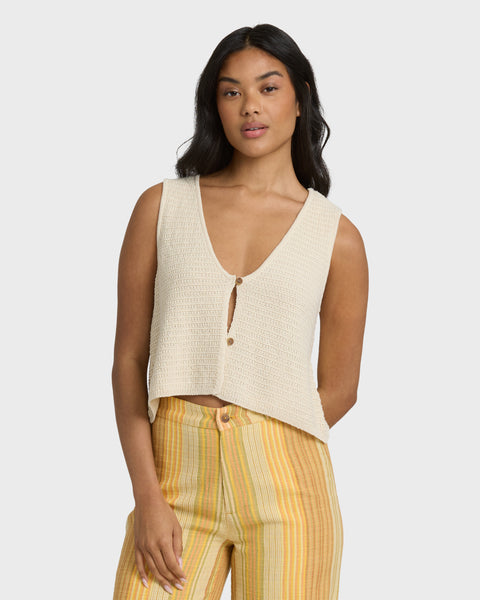 トップス UNOF NIT TANK TOP Aqua Ribbed Knit Top - One-Shoulder Tank Top - Asymmetrical Top