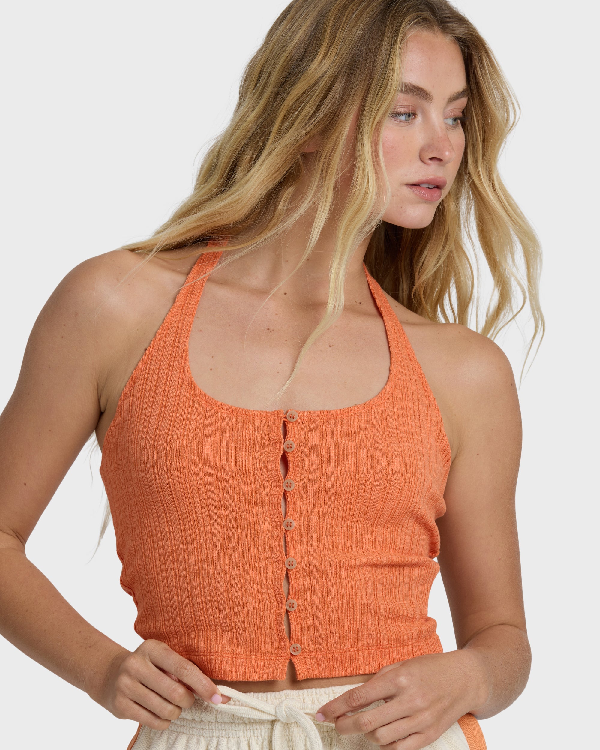 Friday Night Knit Halter Top - Saffron | Billabong
