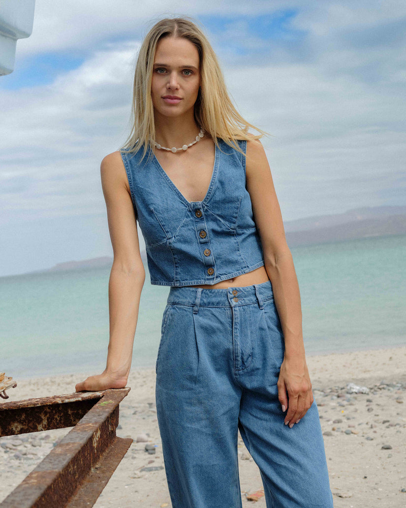 Indigo Skies Top - Salt Washed