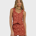 Sunny Waves Vest - Dark Coral