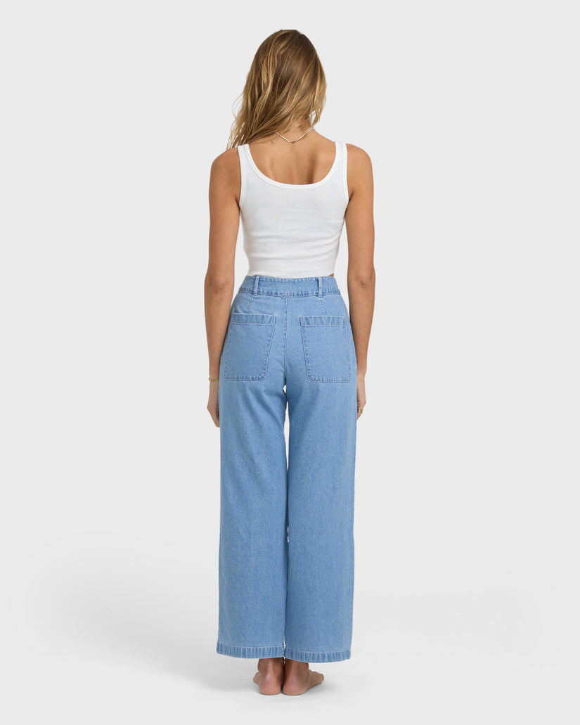 Wave Washed Pants - Sea Blue