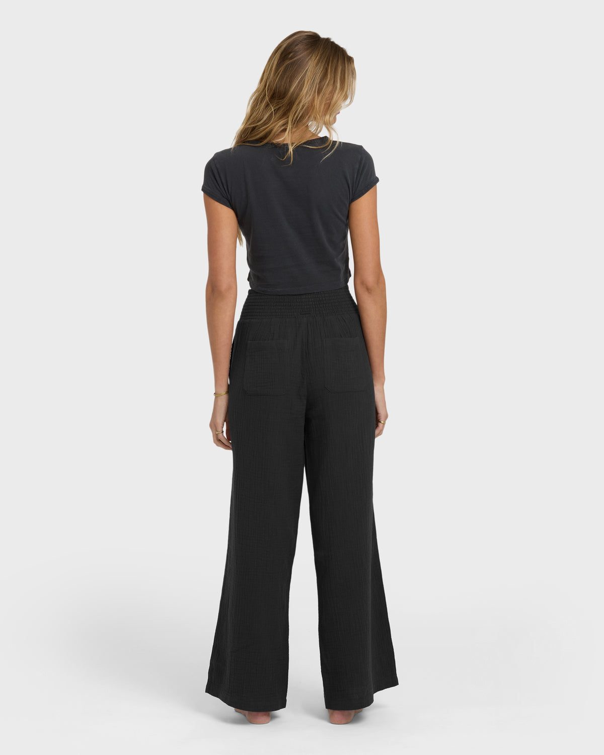 New-Waves-Gauze-Elastic-Waist-Pants-Black-Sands-2