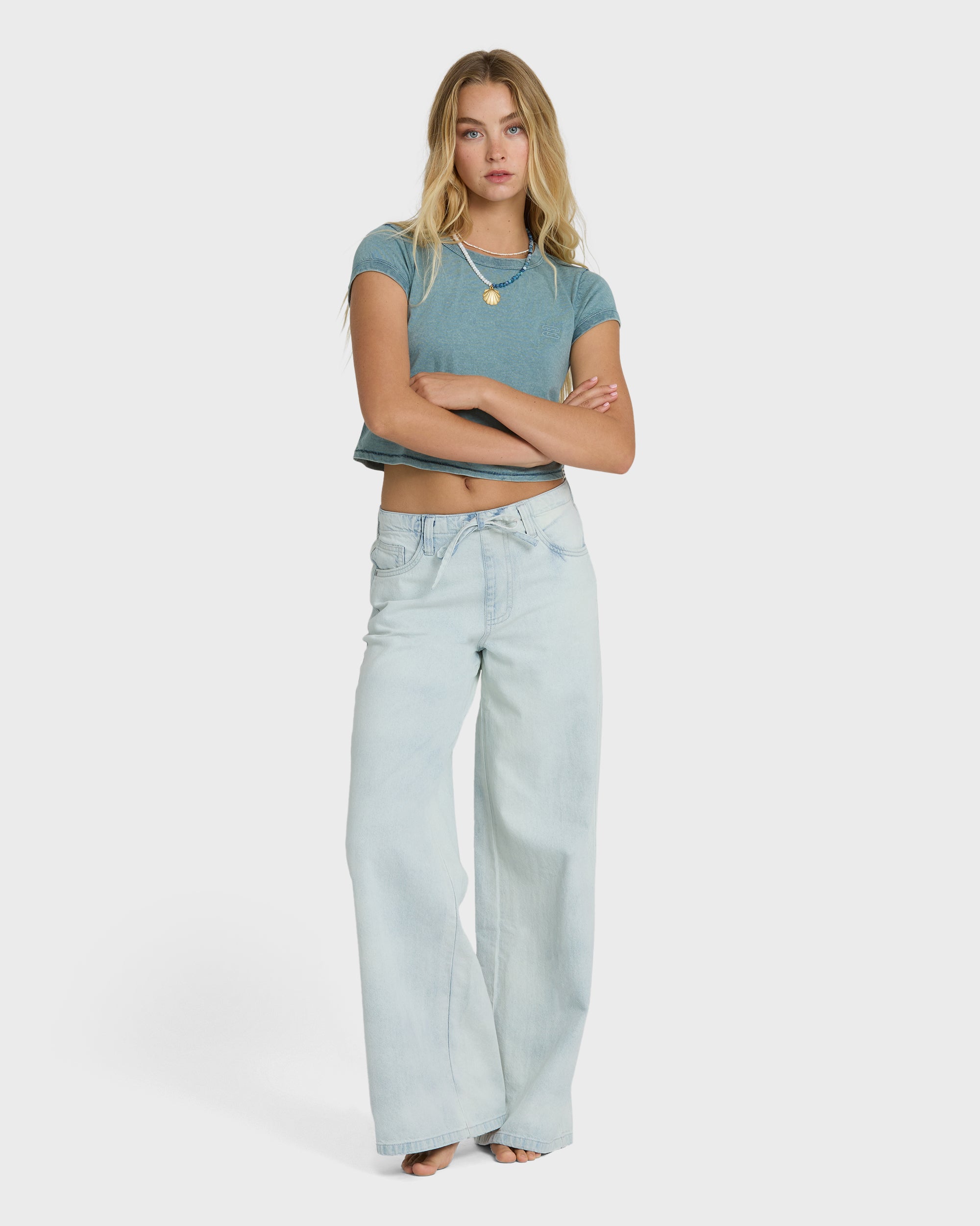 Jade Saltwashed Elastic Waist Pants - Blue Mist | Billabong