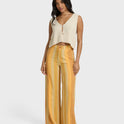 Hazy Daze Elastic Waist Pants - Brown Multi