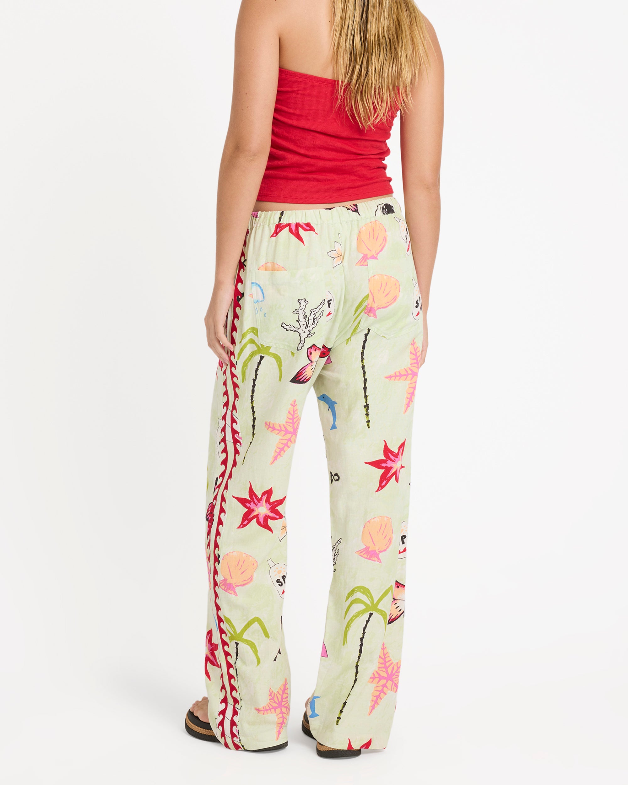 Lottie Hall Woven Elastic Waist Pants - Sunny Lime | Billabong