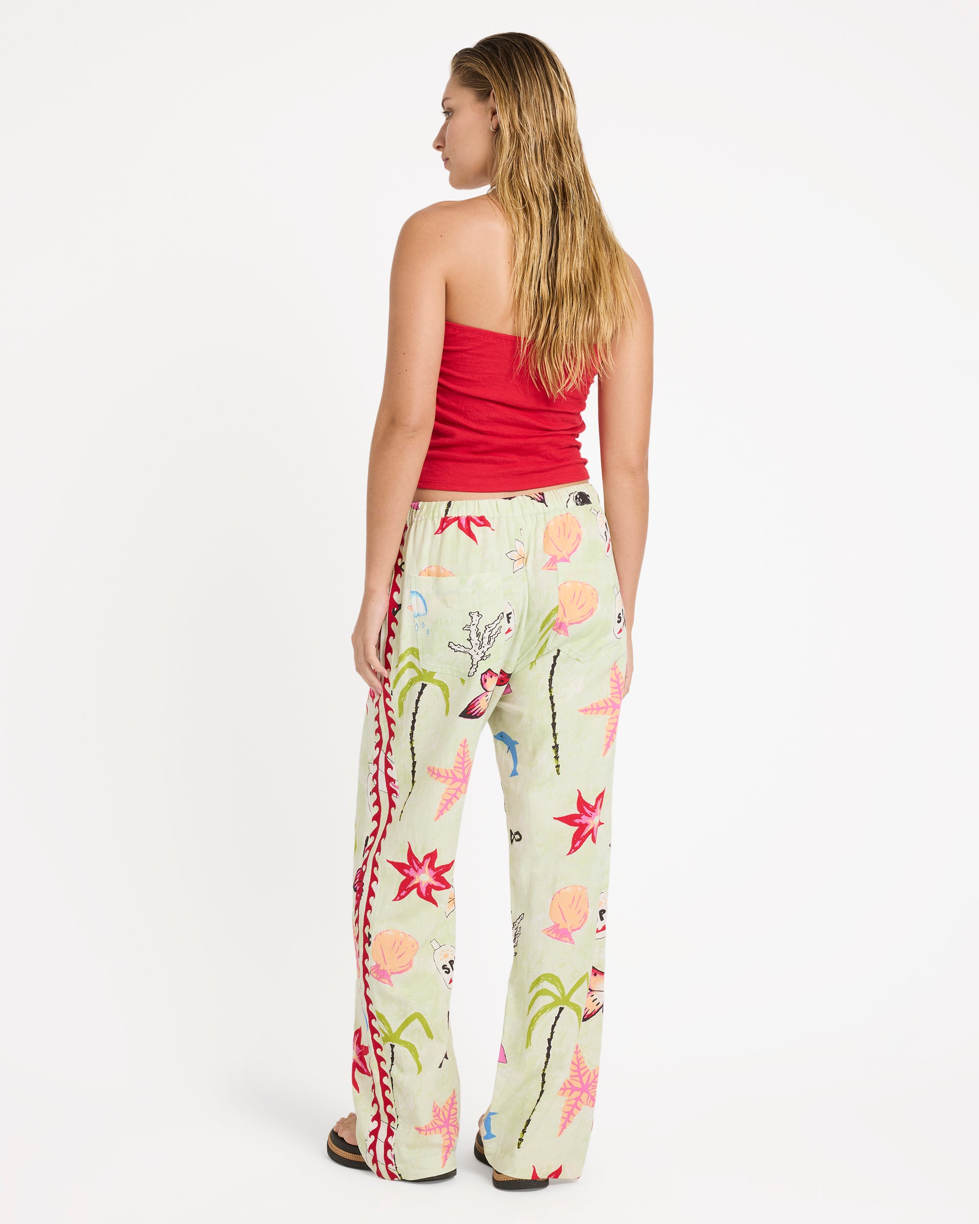 ヒ*ロ様 PT01／cotton-slim pants Lottie Hall Woven Elastic Waist Pants - Sunny Lime | Billabong