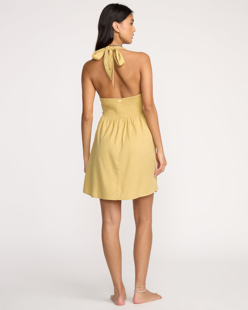billabong golden light dress Billabong Golden Light Dress - Yellow Floral Print Dress