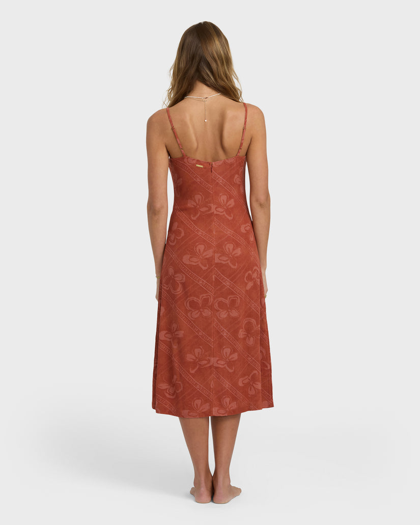 Fresh Daze Midi Dress - Dark Coral