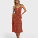 Fresh Daze Midi Dress - Dark Coral