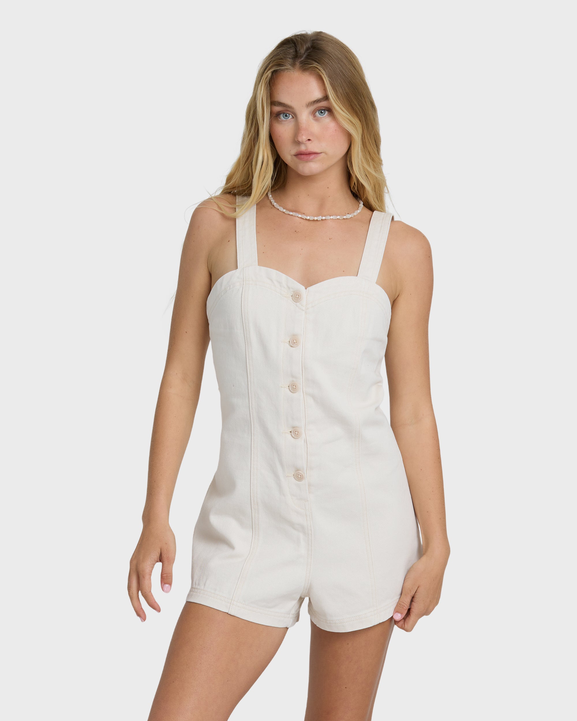 Misshape Denim Romper - Sea Salt | Billabong
