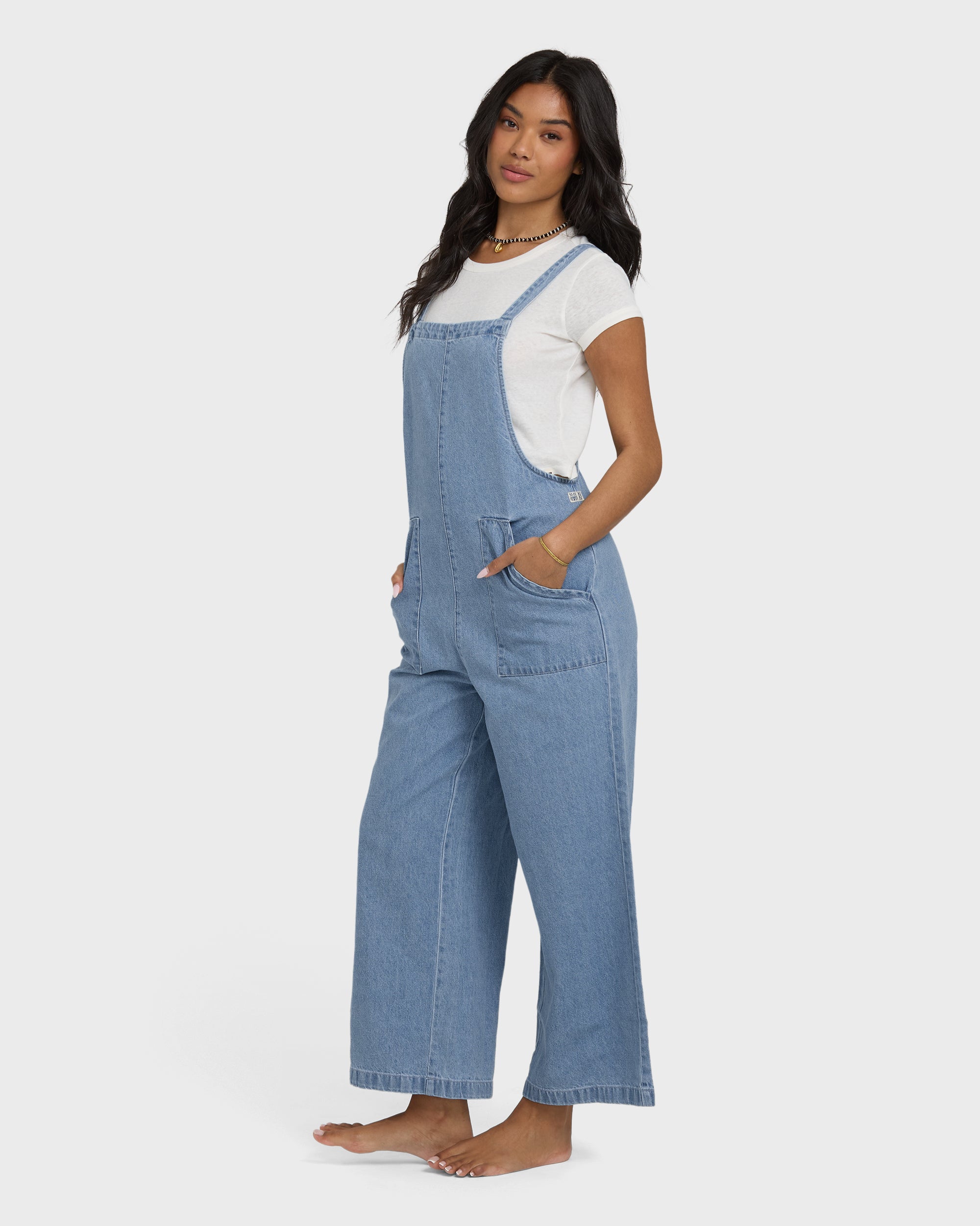Pacific Time Denim Overall - Sea Blue | Billabong