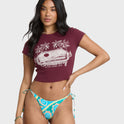 T-shirt à manches courtes « Attrape le soleil » - Dahlia rouge