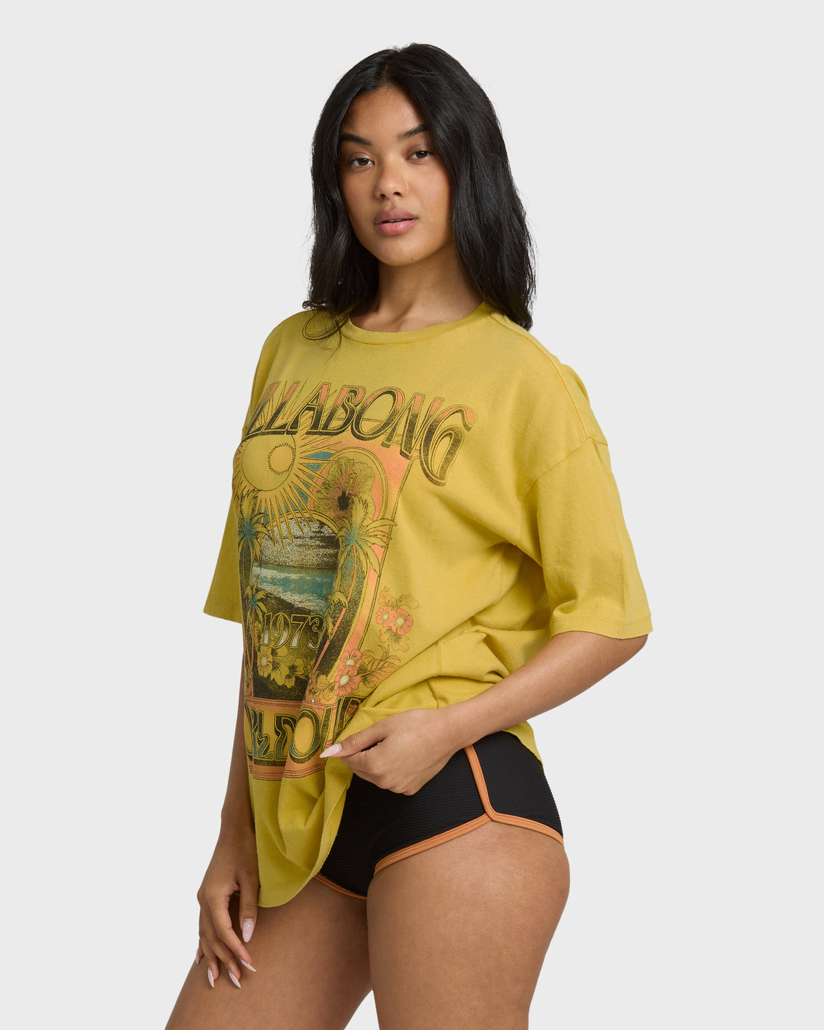 WOMENS-KNIT-SHORT-SLV-GRAPHIC-TEE-DARK-CITRON-3