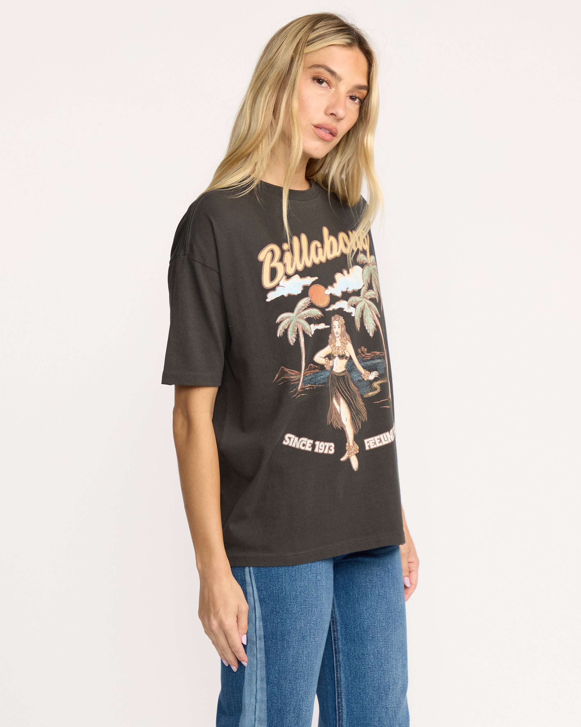 ぽんぽんgoing My Sunny Girl T-Shirt - Off Black | Billabong