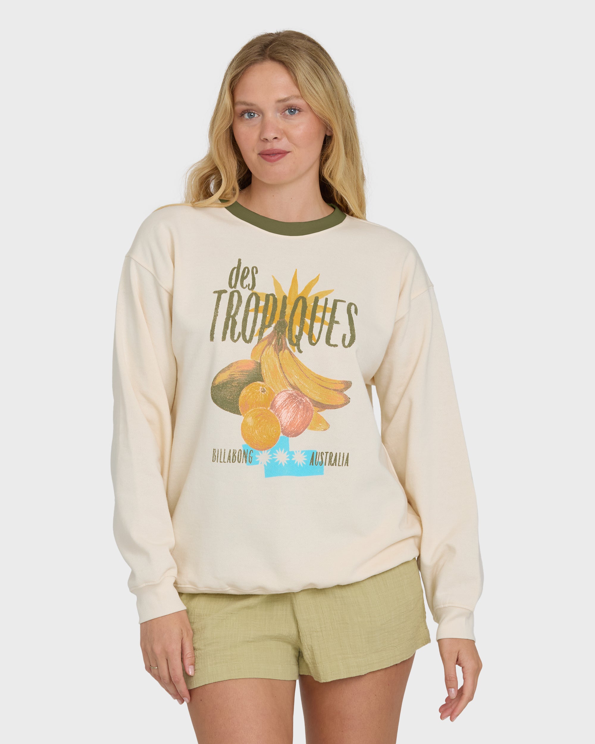 Freshest Things Crewneck Sweatshirt - White Cap | Billabong