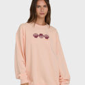 Chasing Horizons Crewneck Sweatshirt - Light Peach