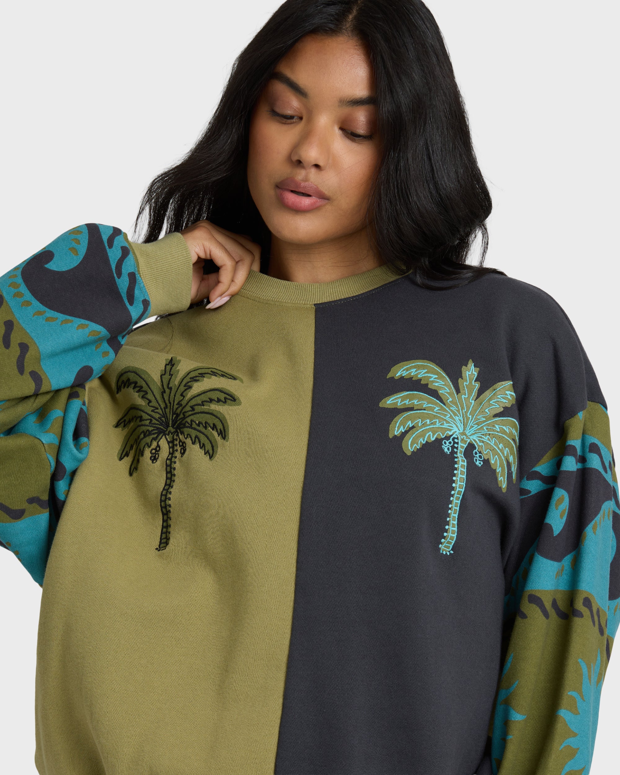 Split Palm Kendal Crewneck Sweatshirt - Cedar | Billabong