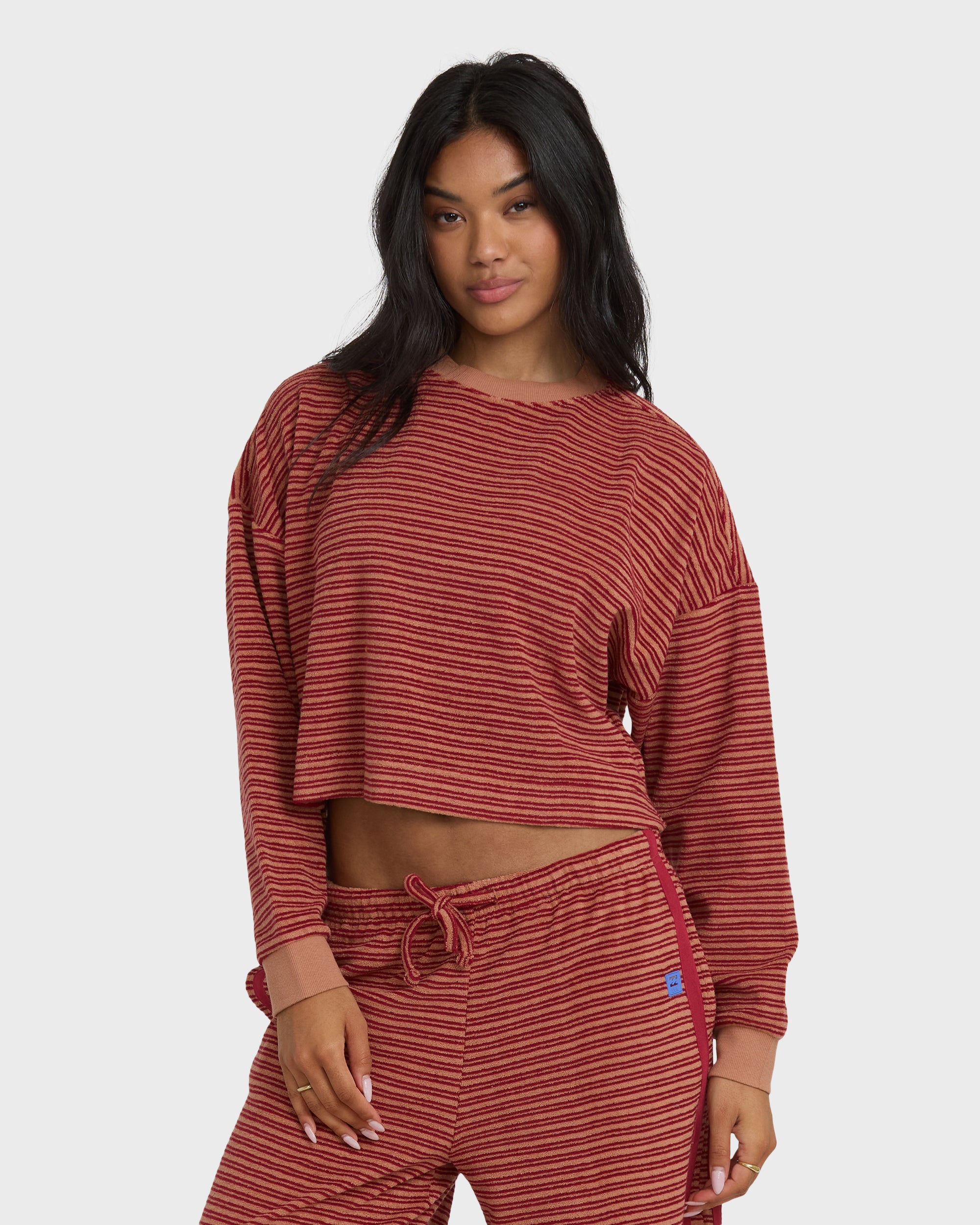 A/Div Waves For Days Terry Crewneck Sweatshirt - Rose Brown