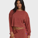 A/Div Waves For Days Terry Crewneck Sweatshirt - Rose Brown