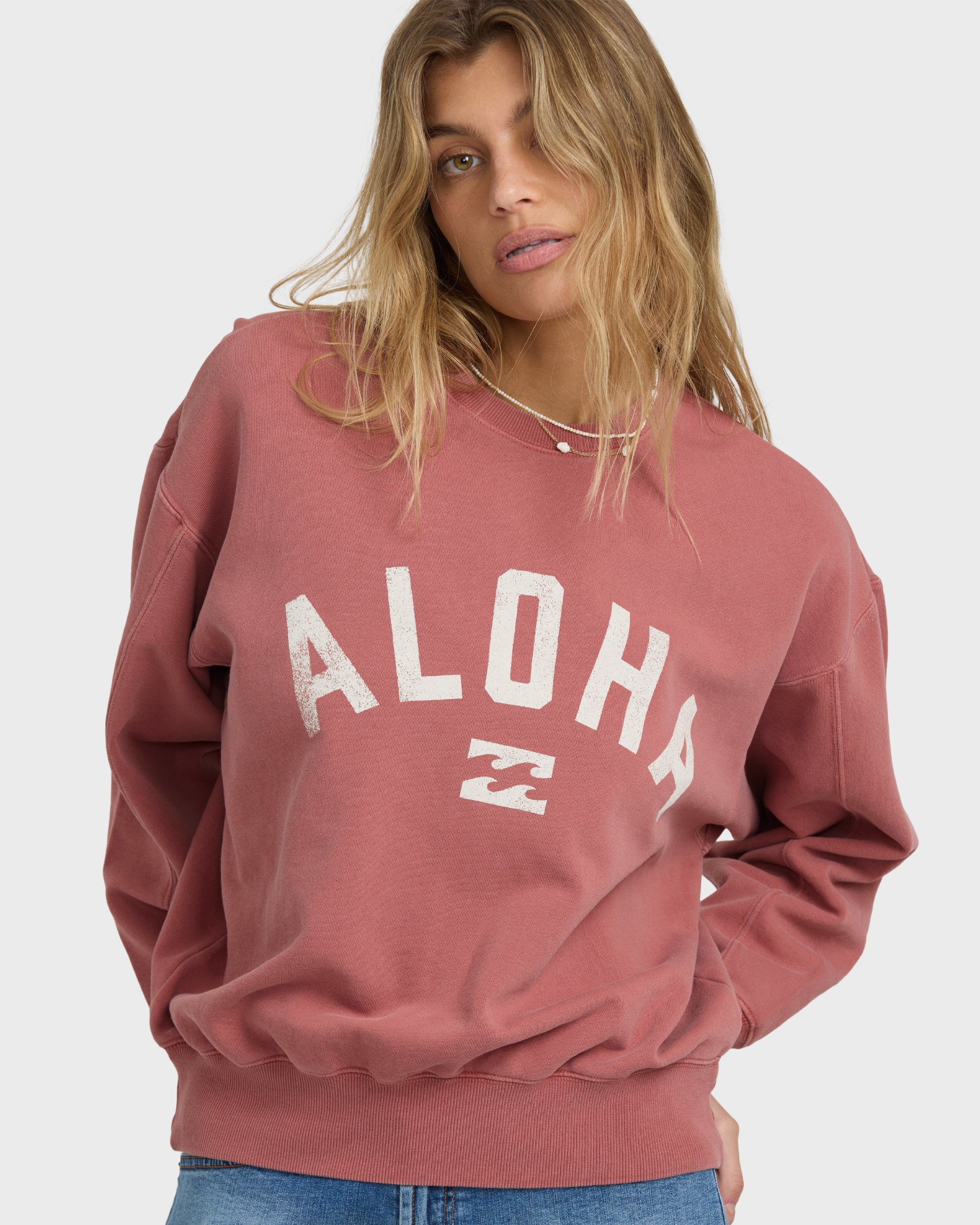Mono Aloha Kendal Crewneck Sweatshirt - Dark Coral | Billabong