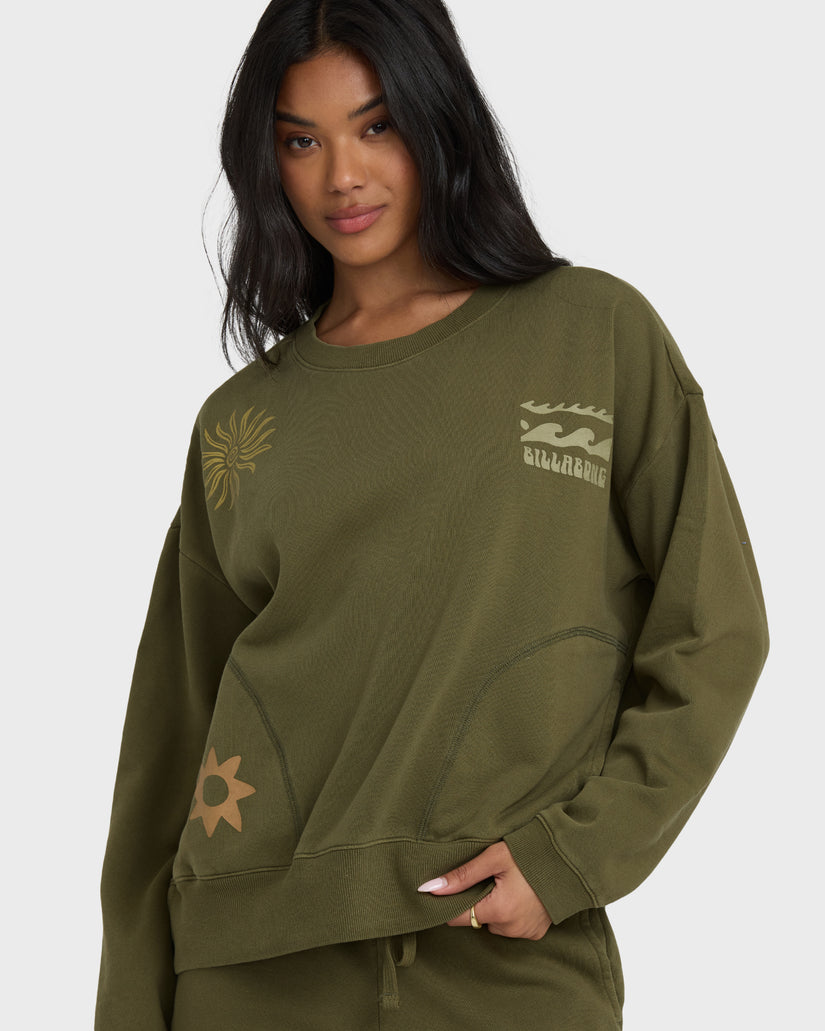 Sightseer-Wave-Crewneck-Sweatshirt-Martini-Olive-5