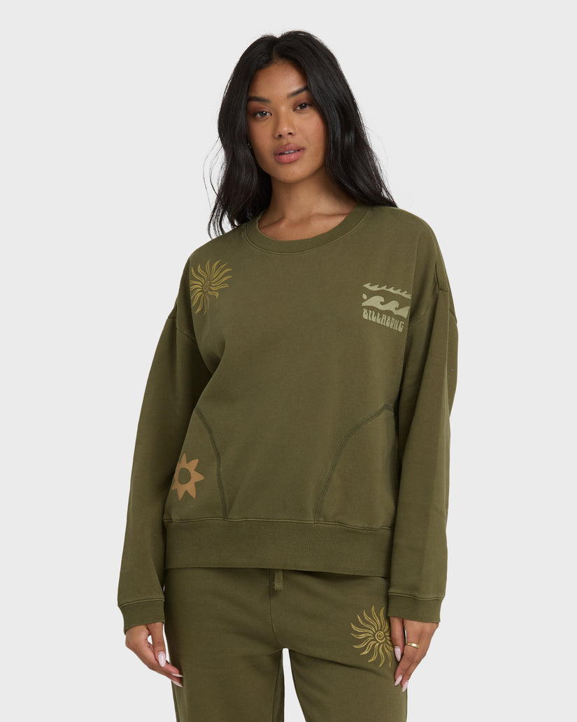 Sightseer-Wave-Crewneck-Sweatshirt-Martini-Olive-1
