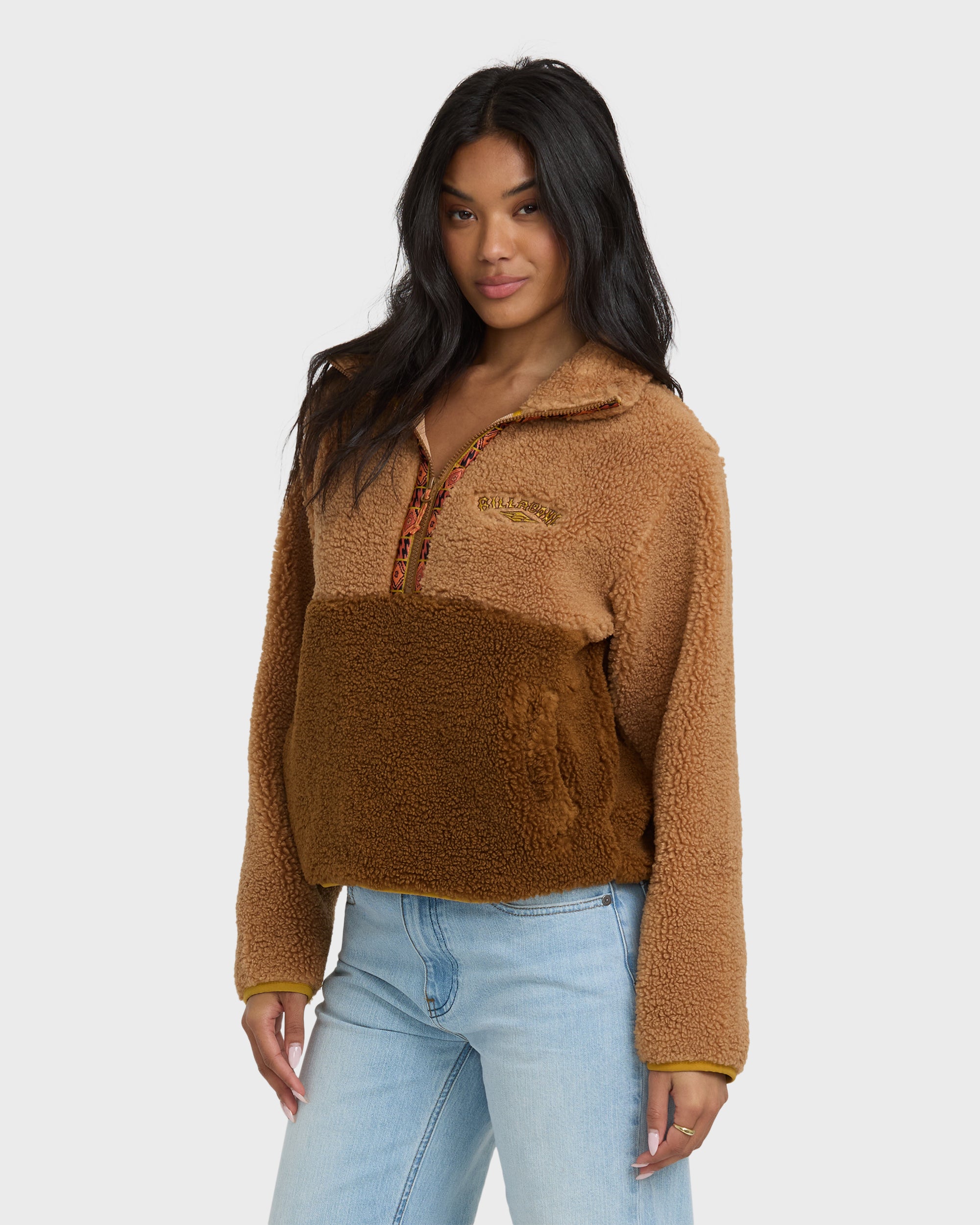 moca♡　0527 Horizon Mock Neck Half Zip Sweatshirt - Truffle | Billabong