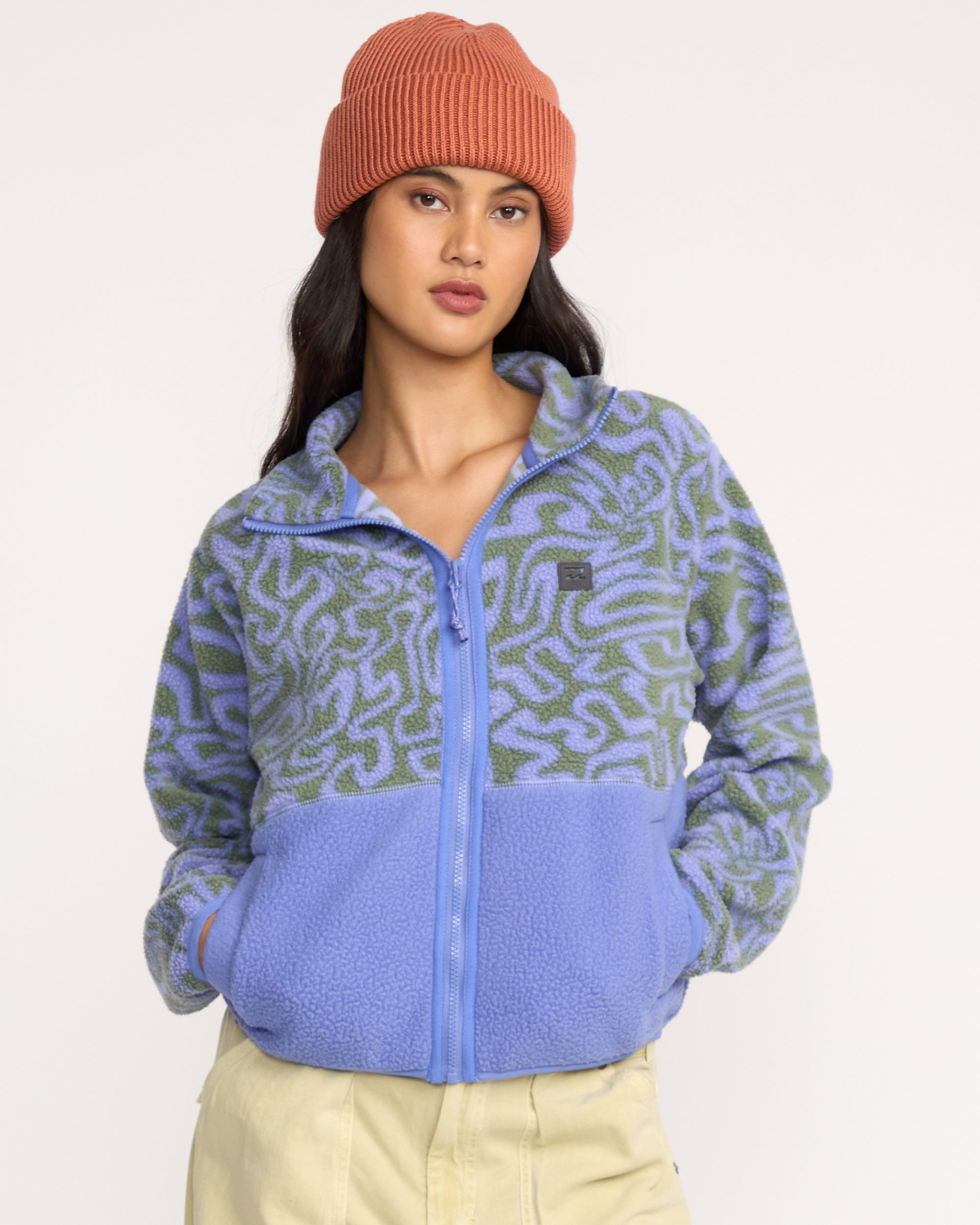 A/Div Rock Jetty Mock Neck Zip Sherpa Fleece - Iris | Billabong