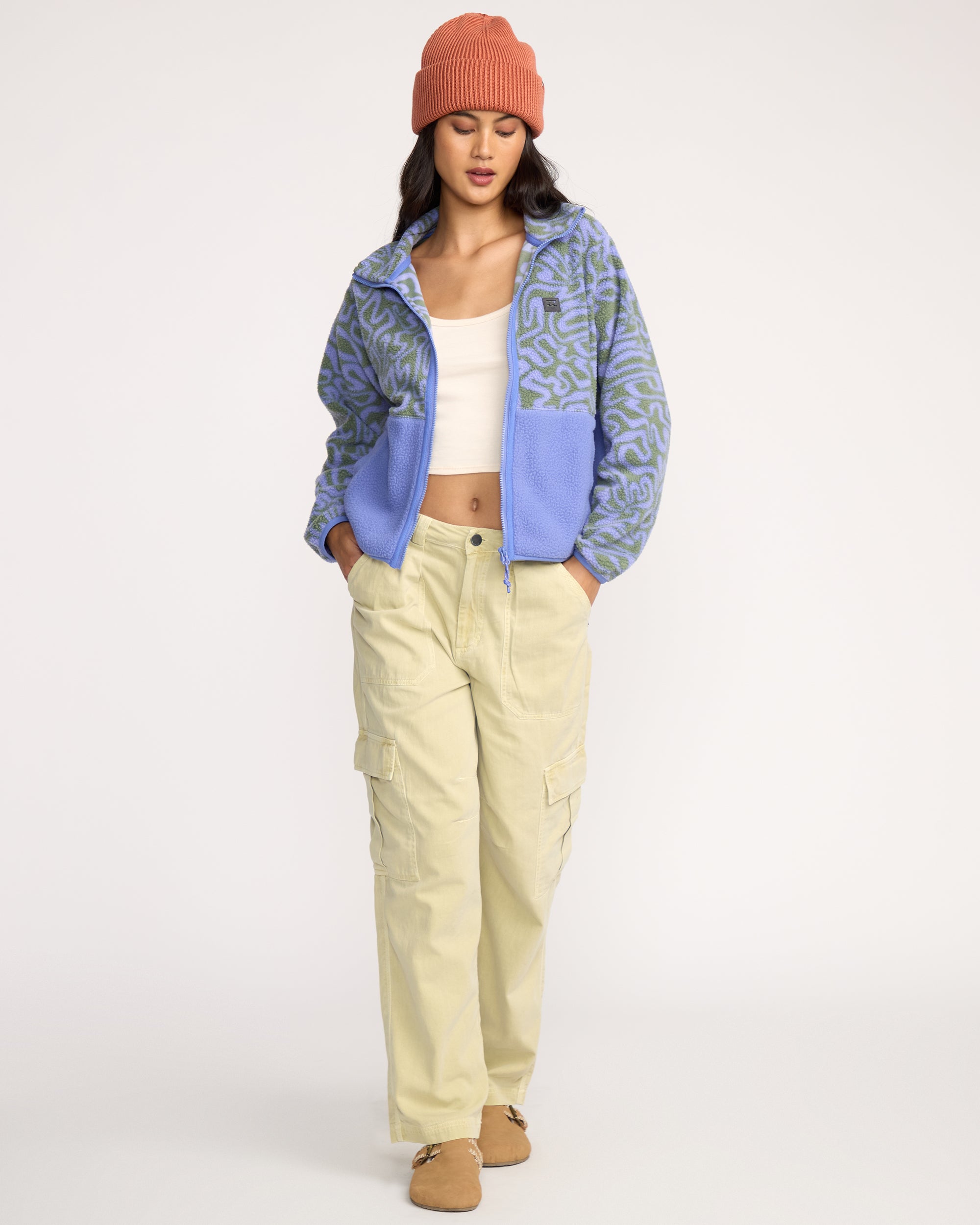 A/Div Rock Jetty Mock Neck Zip Sherpa Fleece - Iris | Billabong
