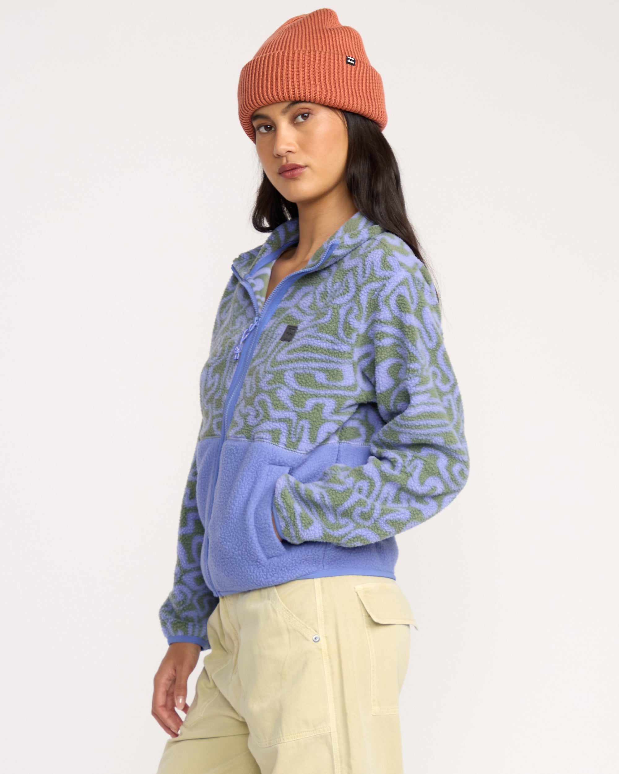 A/Div Rock Jetty Mock Neck Zip Sherpa Fleece - Iris | Billabong