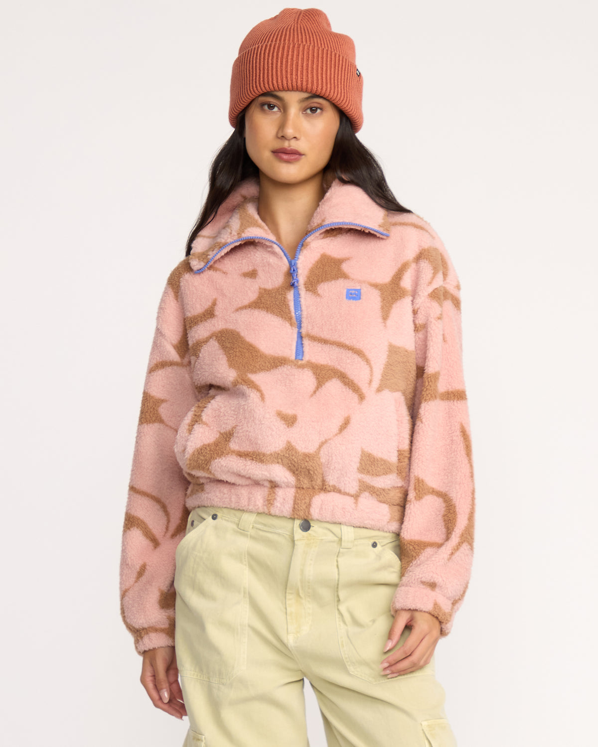 Barra-Half-Zip-Sweatshirt-Rose-Brown-1