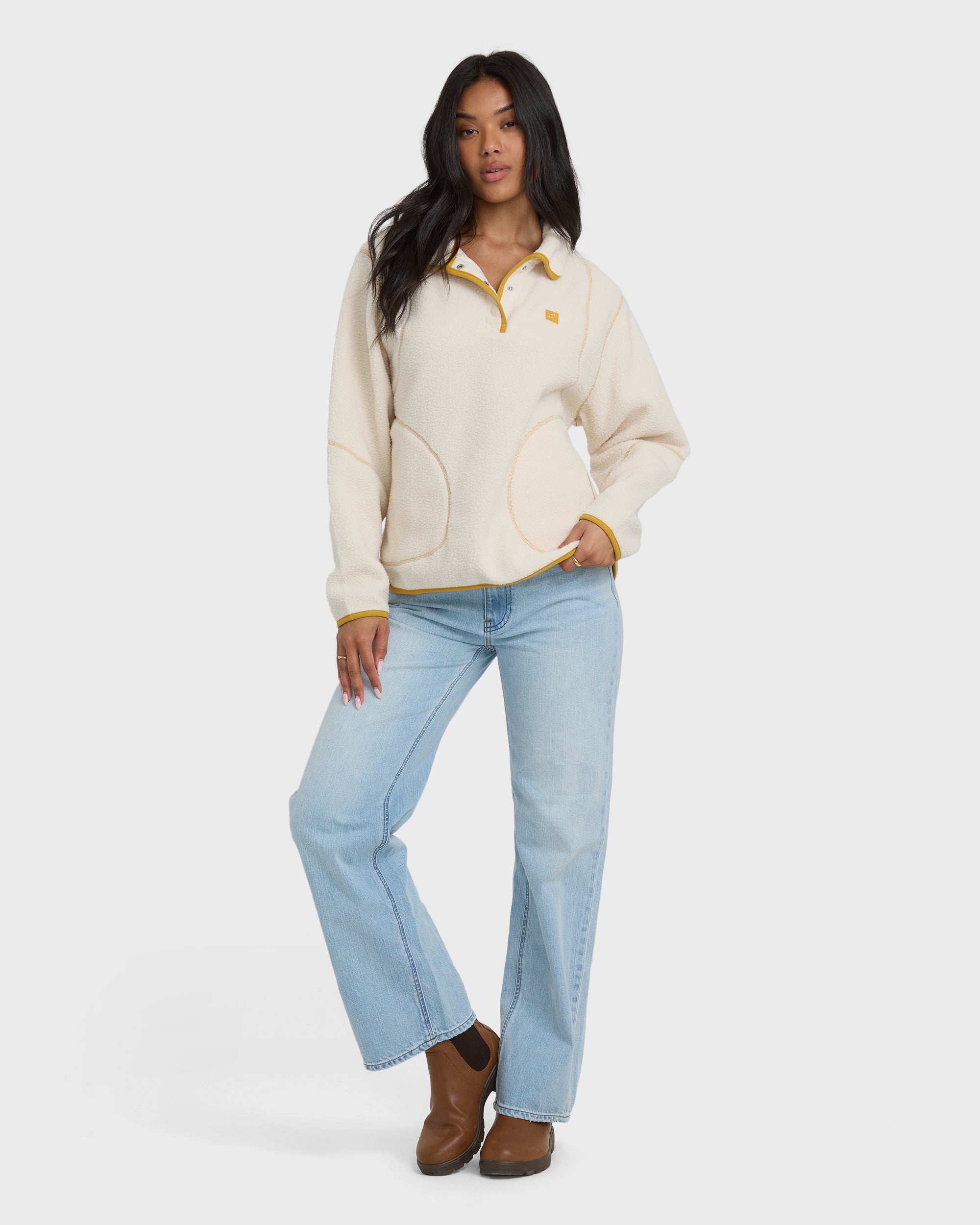 BLAMINK ブラミンク モックネック オーバーサイズ アイボリー リブ BLAMINK｜ブラミンクの通販｜ELLE SHOP (エル・ショップ) BLAMINK