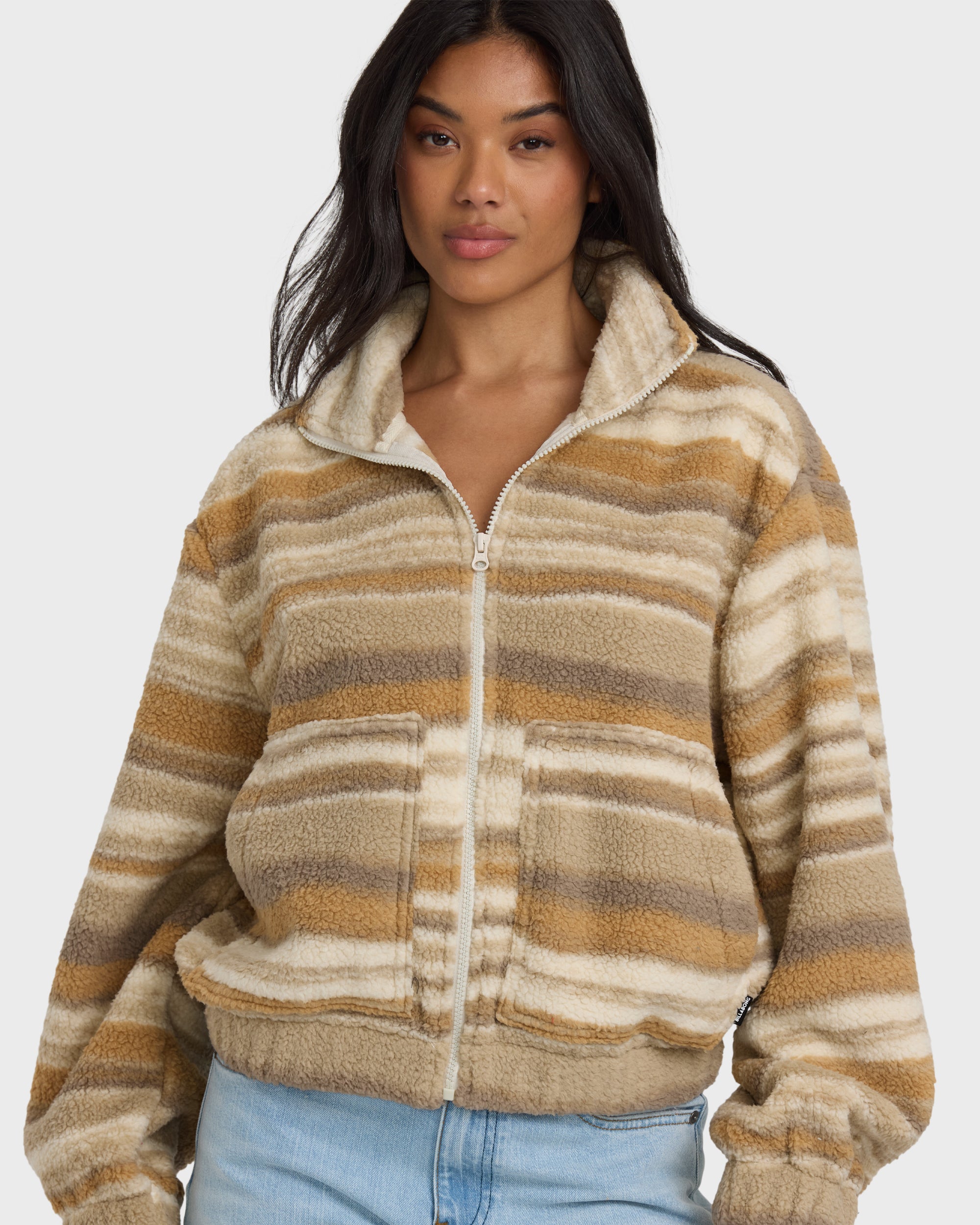 First Light Sherpa Front Zip Fleece - Coyote | Billabong