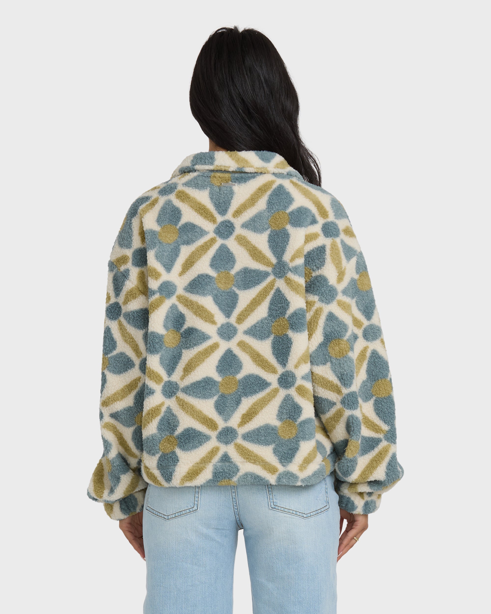 All The Time Sherpa Half Zip Sweatshirt - Mineral Blue | Billabong