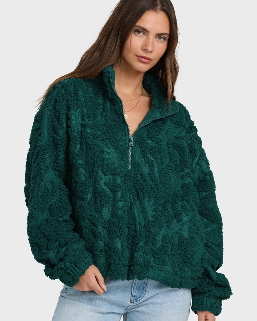 All The Time Sherpa Half Zip Sweatshirt - Spruce Green