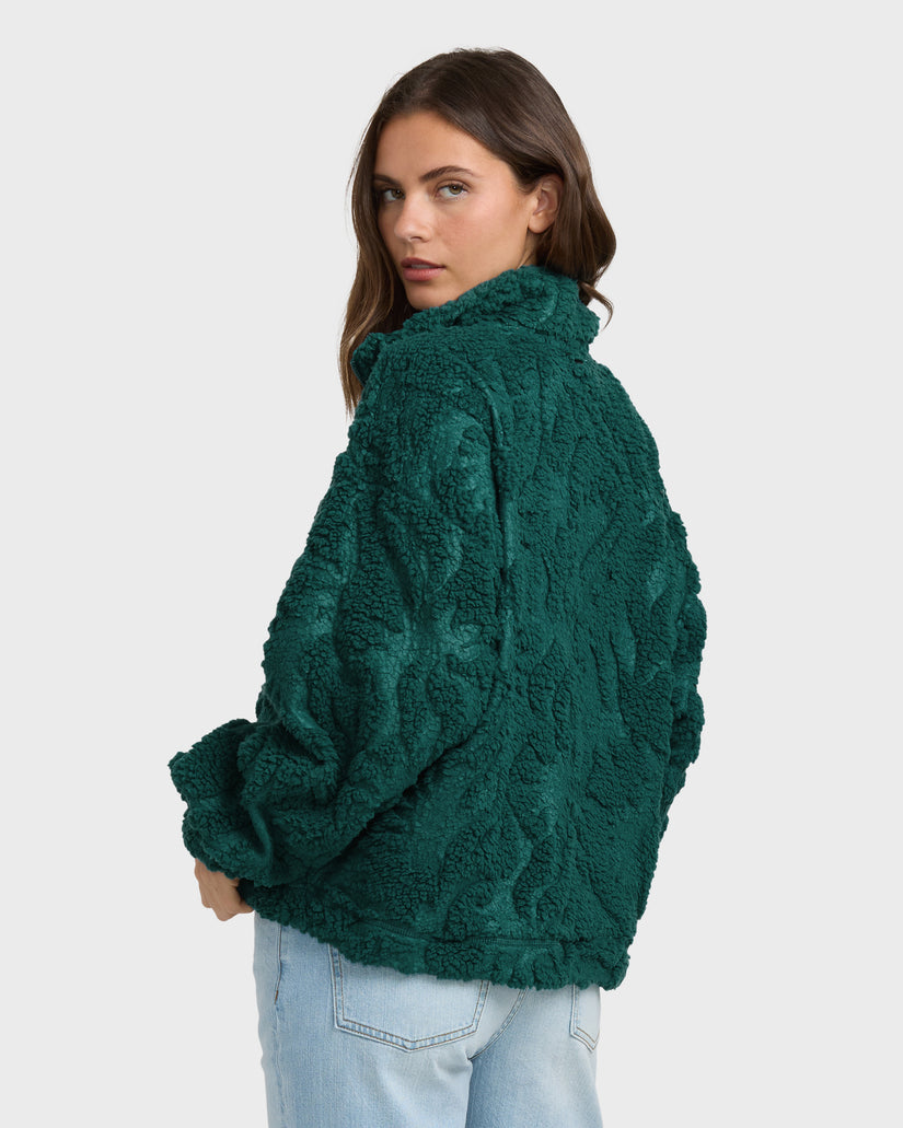 All The Time Sherpa Half Zip Sweatshirt - Spruce Green