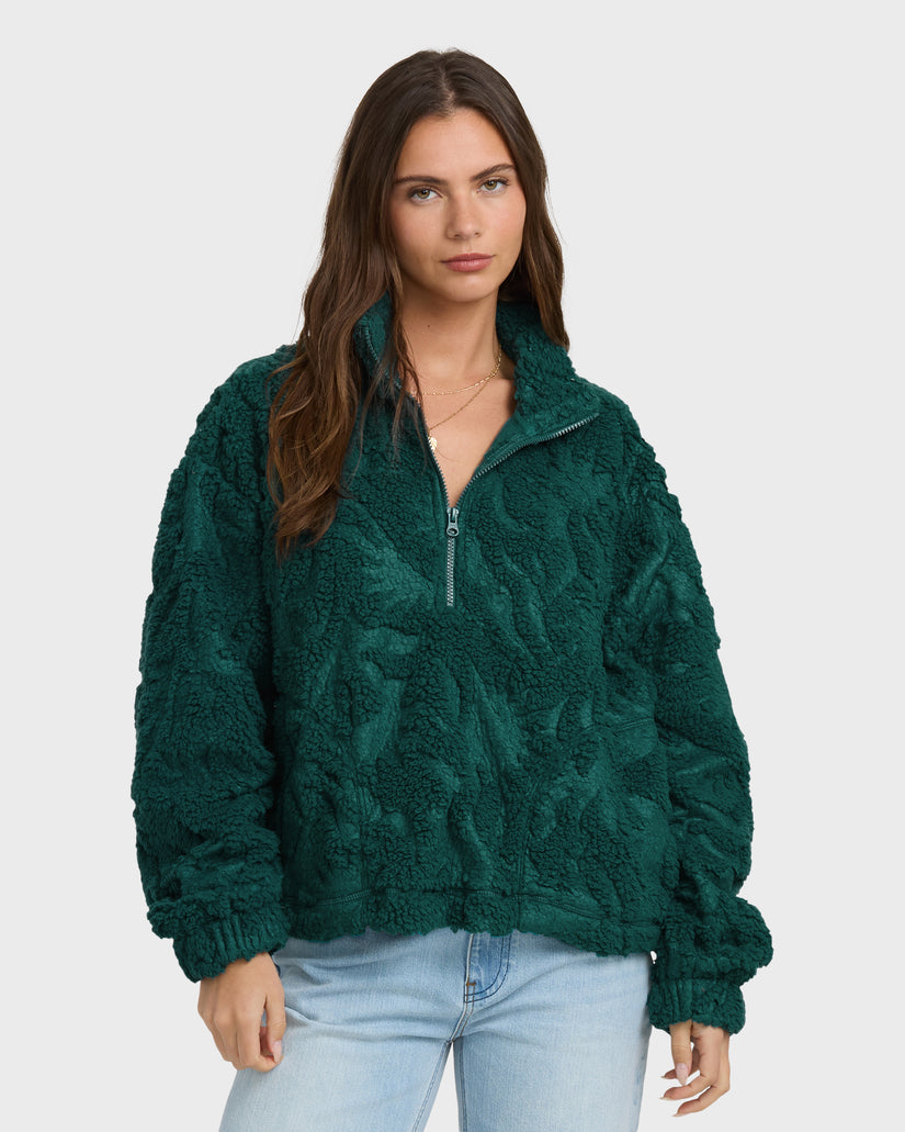 All The Time Sherpa Half Zip Sweatshirt - Spruce Green