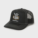 Peaked Trucker Hat - Black
