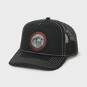 Skull Wave Hi Trucker Hat - Black