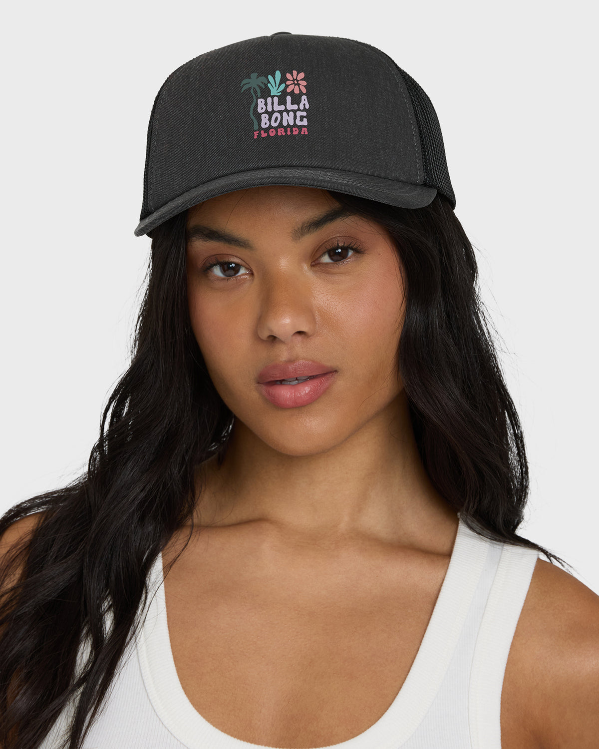 Floral Block Fl Trucker Hat - Black Pebble | Billabong display picture 2